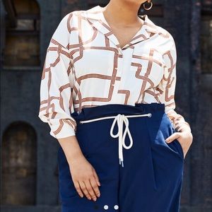 High waisted trouser with rope tie